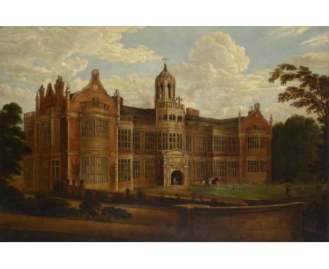 HILTON LARK PRATT (1838-1875) INGESTRE HALL STAFFORDSHIRE  signed and dated 1842, oil on canvas, 88 x 133cm In 1842 Ingestre 