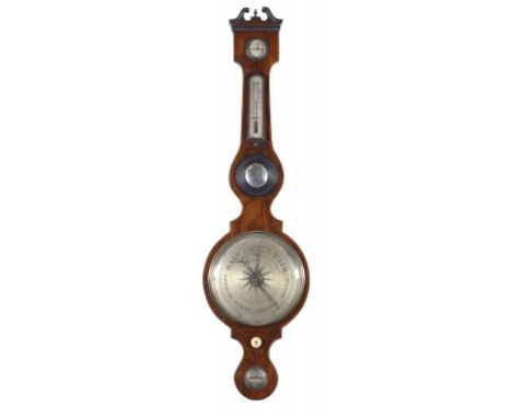 A VICTORIAN MAHOGANY AND LINE INLAID BAROMETER, S SALKIND NORTH WALSHAM, 19TH C  109cm h ++In   unrestored condition, encrust