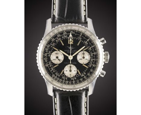 A GENTLEMAN'S STAINLESS STEEL BREITLING NAVITIMER CHRONOGRAPH WRIST WATCH CIRCA 1966, REF. 806Movement: 17J, manual wind, Ven