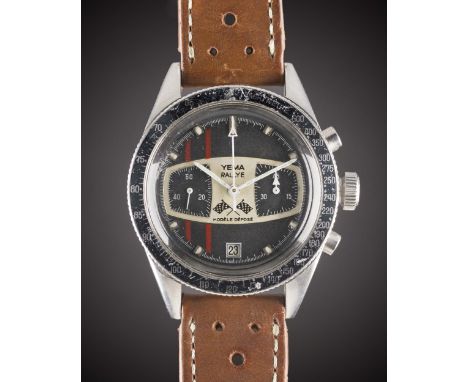 A GENTLEMAN'S STAINLESS STEEL YEMA RALLYE "ANDRETTI" CHRONOGRAPH WRIST WATCH CIRCA 1969Movement: 17J, manual wind, Valjoux ca