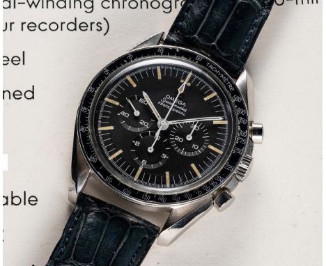 A RARE GENTLEMAN'S STAINLESS STEEL OMEGA SPEEDMASTER PROFESSIONAL "PRE MOON" CHRONOGRAPH WRIST WATCH DATED 1967, REF. 105.012