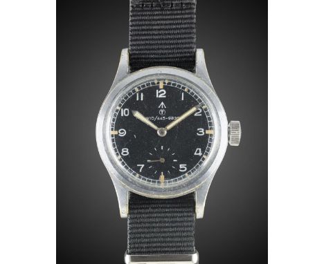A GENTLEMAN'S BRITISH MILITARY RECORD W.W.W. WRIST WATCHCIRCA 1940s, PART OF THE "DIRTY DOZEN", WITH NATO DIALMovement: 15J, 