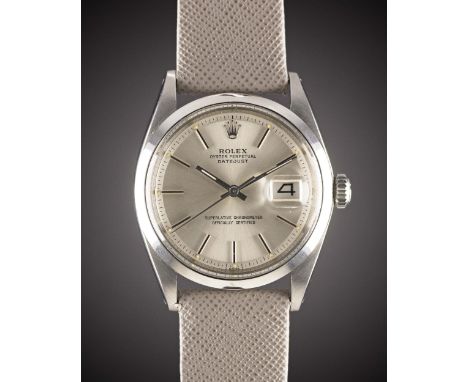 A GENTLEMAN'S STAINLESS STEEL ROLEX OYSTER PERPETUAL DATEJUST WRIST WATCHCIRCA 1971, REF. 1600 Movement: 26J, automatic chron