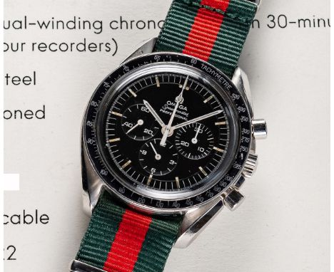 A RARE GENTLEMAN'S STAINLESS STEEL OMEGA SPEEDMASTER PROFESSIONAL CHRONOGRAPH WRIST WATCH DATED 1970, REF. 145.022-69 ST WITH