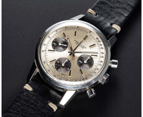 A GENTLEMAN'S STAINLESS STEEL BREITLING "LONG PLAYING" CHRONOGRAPH WRIST WATCH CIRCA 1973, REF. 815 WITH "PANDA" DIAL Movemen