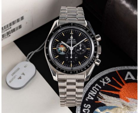 A RARE GENTLEMAN'S STAINLESS STEEL OMEGA SPEEDMASTER PROFESSIONAL "APOLLO XIII" CHRONOGRAPH BRACELET WATCH DATED 1995, REF. 3