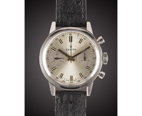 A GENTLEMAN'S STAINLESS STEEL ZENITH CHRONOGRAPH WRIST WATCH CIRCA 1960s, REF. A279Movement: Manual wind, cal. 146 D, signed 