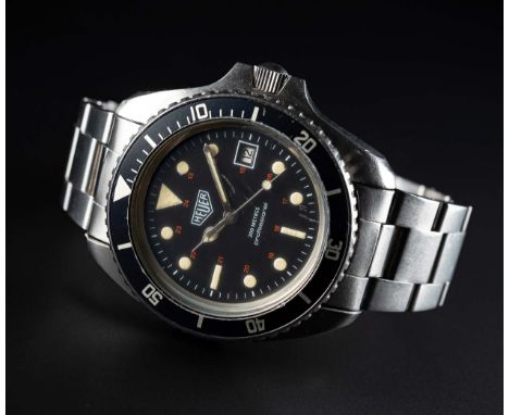 A RARE GENTLEMAN'S STAINLESS STEEL HEUER 200 METRES PROFESSIONEL AUTOMATIC DIVERS BRACELET WATCH CIRCA 1979, REF. 844 FIRST M