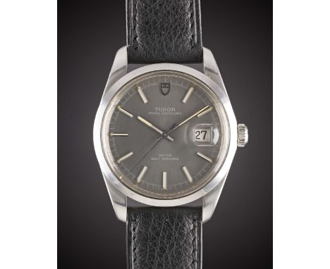 A GENTLEMAN'S LARGE SIZE STAINLESS STEEL ROLEX TUDOR PRINCE OYSTERDATE WRIST WATCHCIRCA 1977, REF. 9080/0 WITH GREY DIALMovem