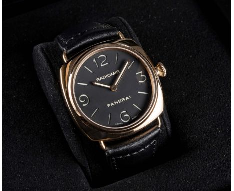 A GENTLEMAN'S SIZE 18K ROSE GOLD PANERAI RADIOMIR WRIST WATCHDATED 2009, REF. PAM00231 J SERIES LIMITED TO 500 PIECES, ACCOMP