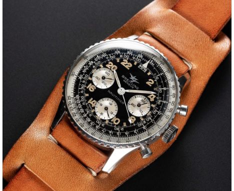 A RARE GENTLEMAN'S STAINLESS STEEL BREITLING NAVITIMER 24 HOUR "COSMONAUTE" CHRONOGRAPH WRIST WATCH CIRCA 1966, REF. 809Movem