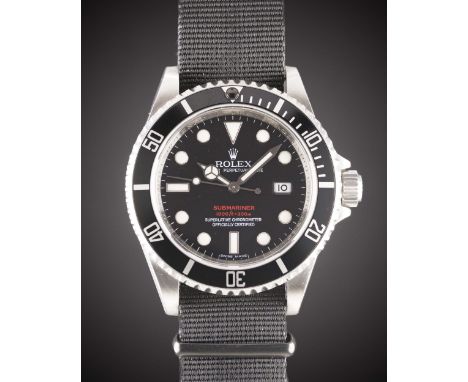 A GENTLEMAN'S CUSTOMISED STAINLESS STEEL PROJECT X ROLEX OYSTER PERPETUAL SUBMARINER "DOUBLE RED" WRIST WATCHDATED 2009, REF.