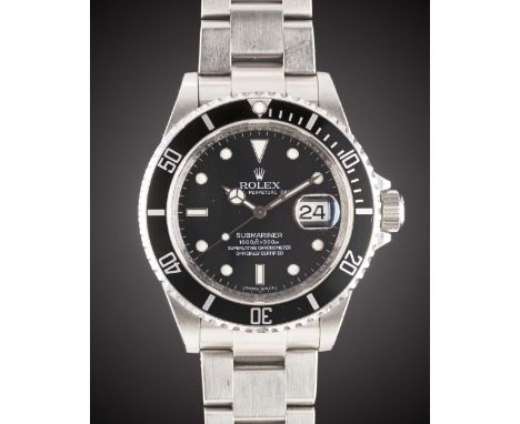 A GENTLEMAN'S STAINLESS STEEL ROLEX OYSTER PERPETUAL DATE SUBMARINER BRACELET WATCHDATED 2010, REF. 16610T WITH ORIGINAL BOX,