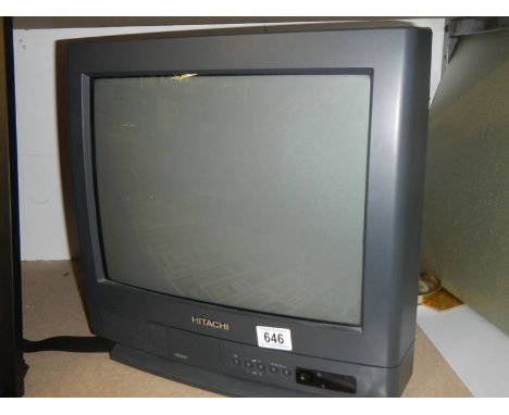 A small Hitachi TV.