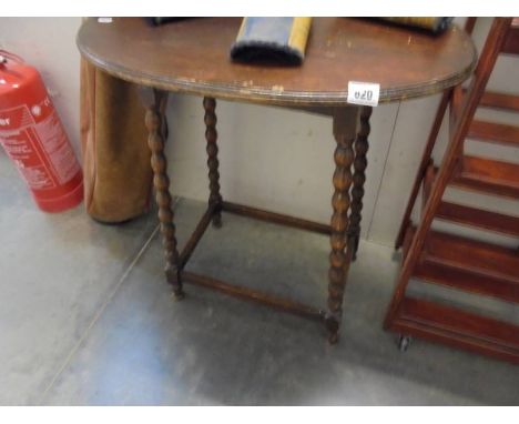 An oval table on bobbin turned legs and another table, COLLECT ONLY.