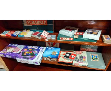 A mixed lot of games, playing cards etc.,