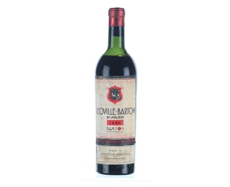   1945 Chateau Leoville Barton, 2eme Cru Classe St Julien M/S 1x75cl  Stored by the same owner since first release    