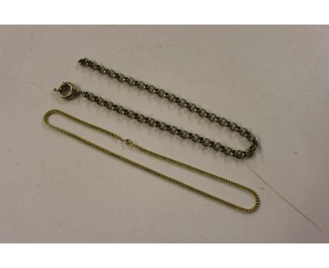 An Albert watch chain, and a rolled gold chain 