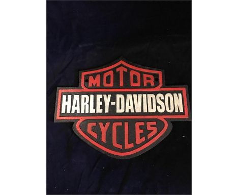 A cast iron Harley Davidson sign 