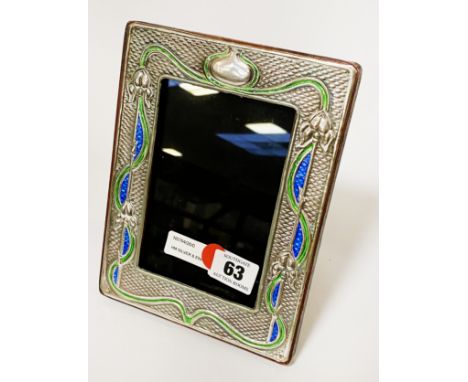 HM SILVER &amp; ENAMEL PHOTO FRAME - 19 X 15 CMS