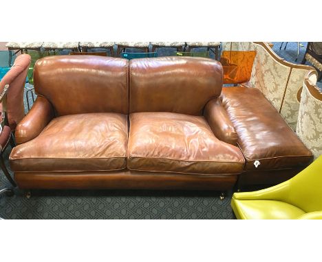 LEATHER SOFA &amp; STOOL