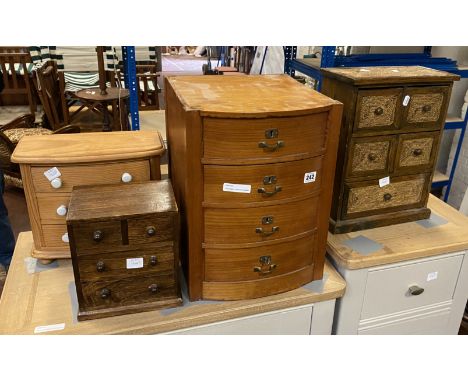 FOUR SMALL CHESTS OF DRAWERS
