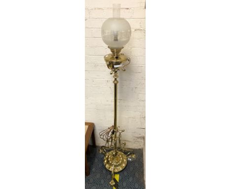 BRASS ART NOUVEAU STANDARD LAMP/GAS/ELECTRIC LAMP