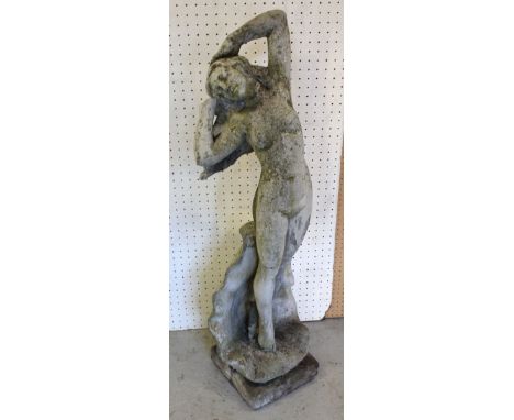 A composite garden architectural figure of a nude young woman, height 110cm.
