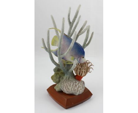 A Royal Worcester limited edition of 144 'Blue Angel Fish' modelled by R. Von Ruckyett, numbered to the bottom 1510F, height 