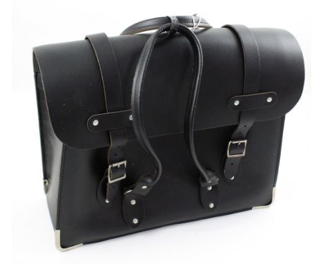 A vintage British Rail black leather driver's bag (as new).