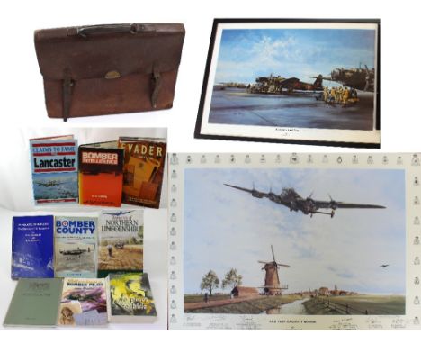 A collection of 166 Squadron (166 Sqd) memorabilia to include a signed limited edition print after Howard Bourne 'K Kings' La