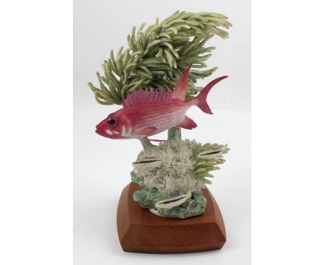 A Royal Worcester limited edition of 216 'Tropical Squirrel Fish' modelled by R. Von Ruckyett, numbered to the bottom 37301, 