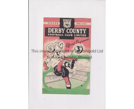 ARSENAL      Programme for the away FA Cup tie v Derby County 29/1/1949.    Good