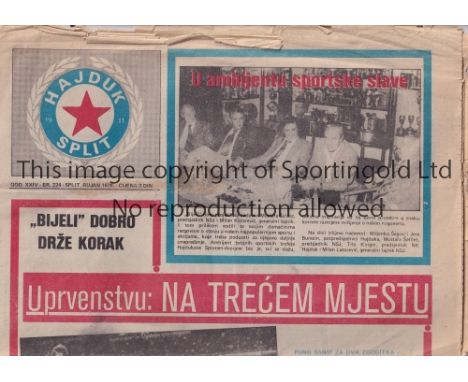 ARSENAL      Official Hajduk Split club newspaper for September 1978, issued before the First Leg of the UEFA Cup tie 19/10/1