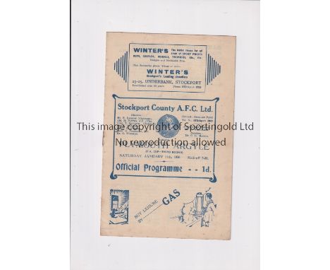 STOCKPORT COUNTY V PLYMOUTH ARGYLE 1936 FA CUP    Programme for the tie at Stockport 11/1/1936, scores entered.     Generally