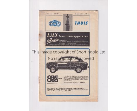 LEEDS UNITED      Programme for the away ICFC tie v DWS Amsterdam 18/10/1966. Rusty staples.   Generally good