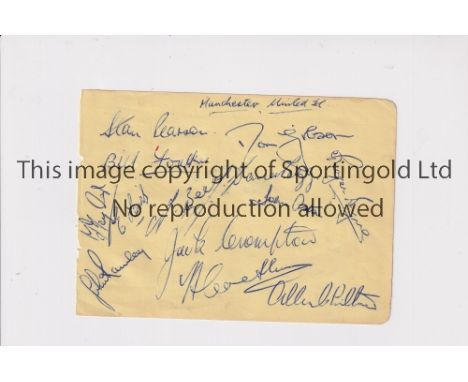 MANCHESTER UNITED 1952-3 / BUSBY BABES / AUTOGRAPHS      An album sheet signed by 13 players including 3 that died in the Mun