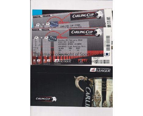2010 LEAGUE CUP FINAL       Royal Box ticket and 2 Wembley Suite passes in a wallet for Manchester United v Aston Villa.     