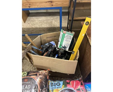 box mixed shed clearance, bench grinder, hand tools etc...