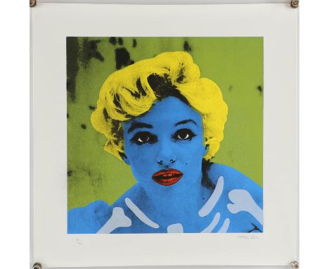 Alex Zanda, Bone Dry, [Marilyn Munroe] 2015.- Signed limited edition silkscreen print on 300gsm Fabriano v fine art paper, Si