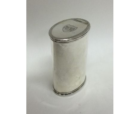 EDINBURGH: A large Provincial crested silver snuff box with bright cut decoration. 1789. Approx. 64 grams. Est. £450 - £550.