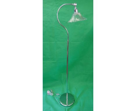 Chrome and glass standard lamp