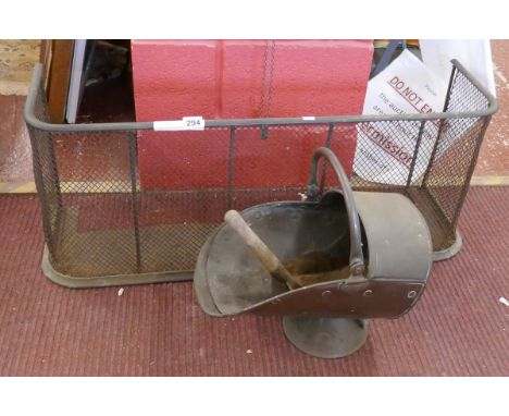 Coal skuttle and fireguard