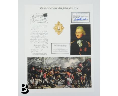 A single strand of Lord Horatio Nelson's hair, prepared by The Manuscript Society, signed by lifetime member of the Manuscrip
