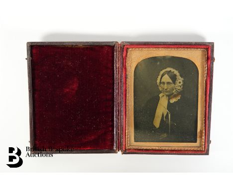 A 19th century daguerreotype of COLERIDGE Lady Mary [née BUCHANAN]. 1/4 plate ambrotype in a plain scuffed full leather case.