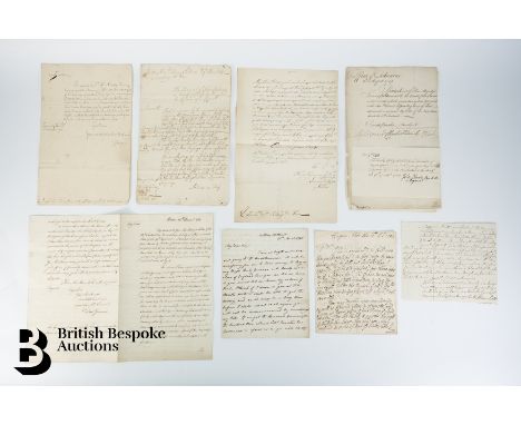 This lot comprises 12 letters or documents all with content relating to the Military examples include: 1703 letter from Lord 