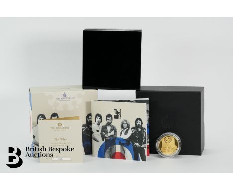 The Who 2021 UK one ounce gold proof coin, nr 156/350, complete with certificate of authenticity nr 156, housed in the origin