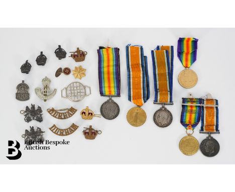 WWI medals named to 3793 Pte F. J Coggins Gloucestershire Regiment including British War medal, and a Victory medal complete 