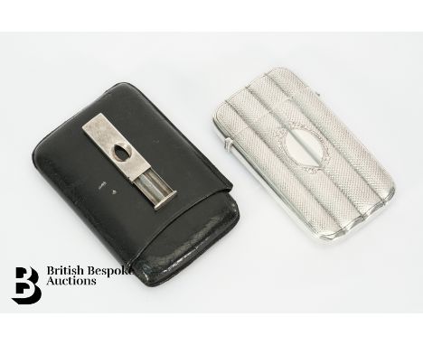 A Victorian silver cigar case, Birmingham hallmark dated 1882, possibly George Unite, approx 129.3 gms, engine-turned with a 