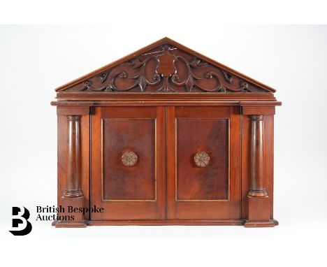 19th century mahogany collectors cabinet, sliding door opens to reveal a fitted interior of drawers some single and others do